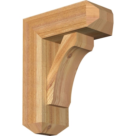Ekena Millwork Legacy Craftsman Rough Sawn Bracket w/ Offset Brace, Western Red Cedar, 6"W x 14"D x 18"H BKT0604X14X18LEC04RWR